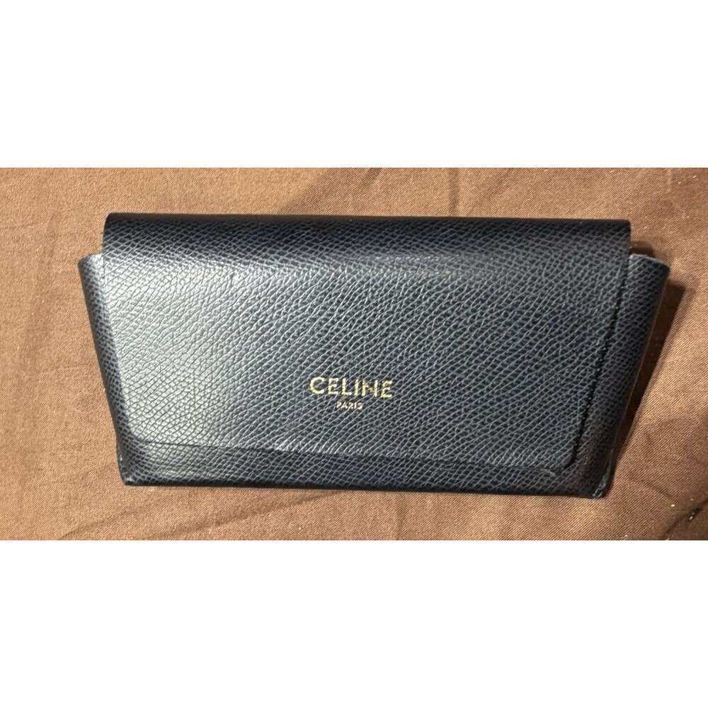 Celine Paris Black Faux Leather Medium Soft Sunglasses Eyeglasses Case